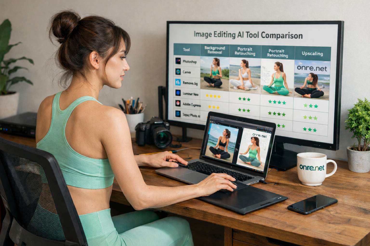 Comparison image editing AI tool by onre.net