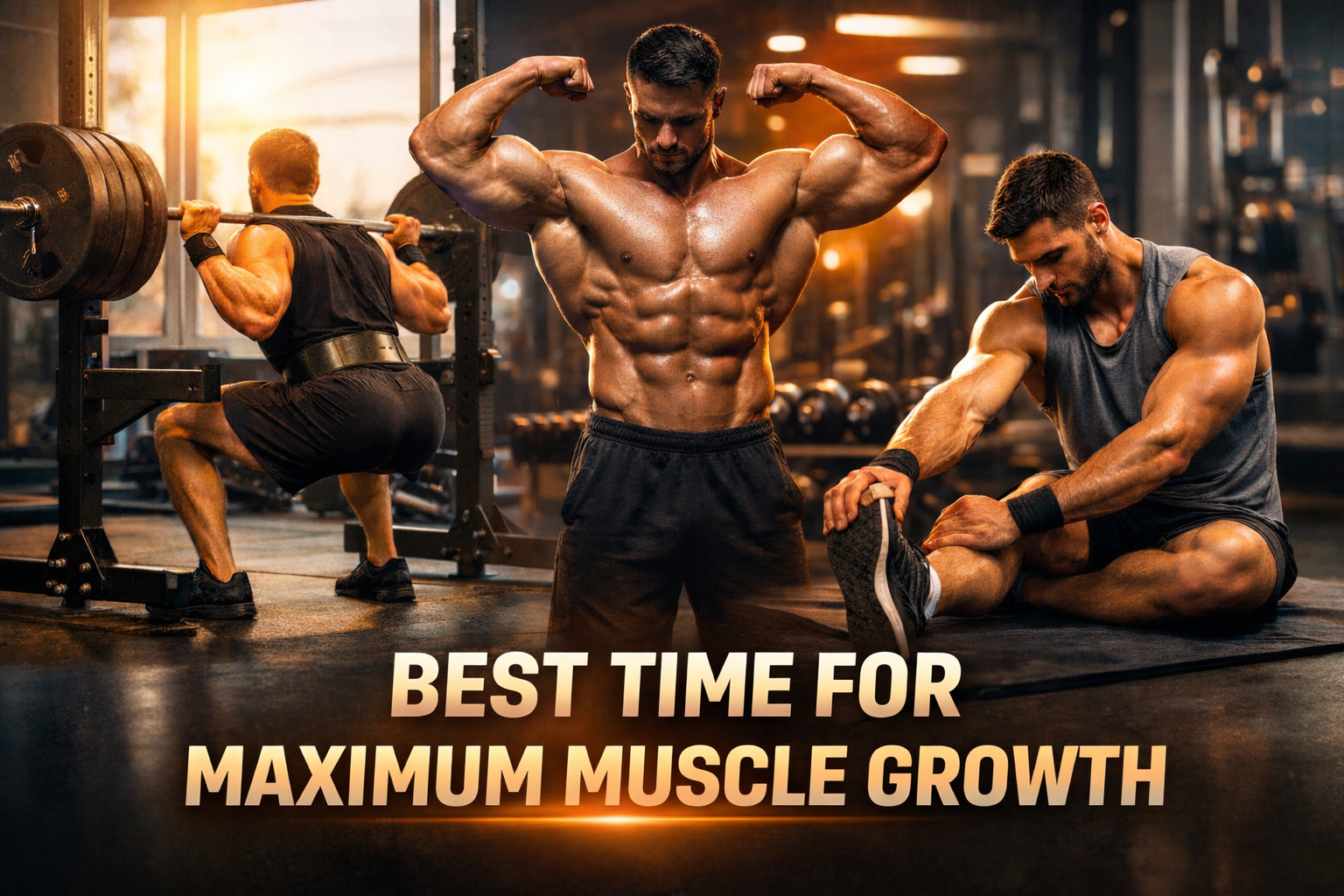 Golden hour bodybuilding focus